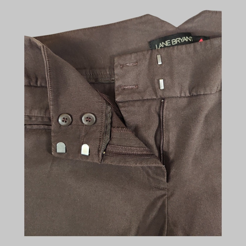 Lane Bryant Right Fit Size 3 Pants Women's 22 24 Brown Dress Trouser Stretch - Picture 5 of 7